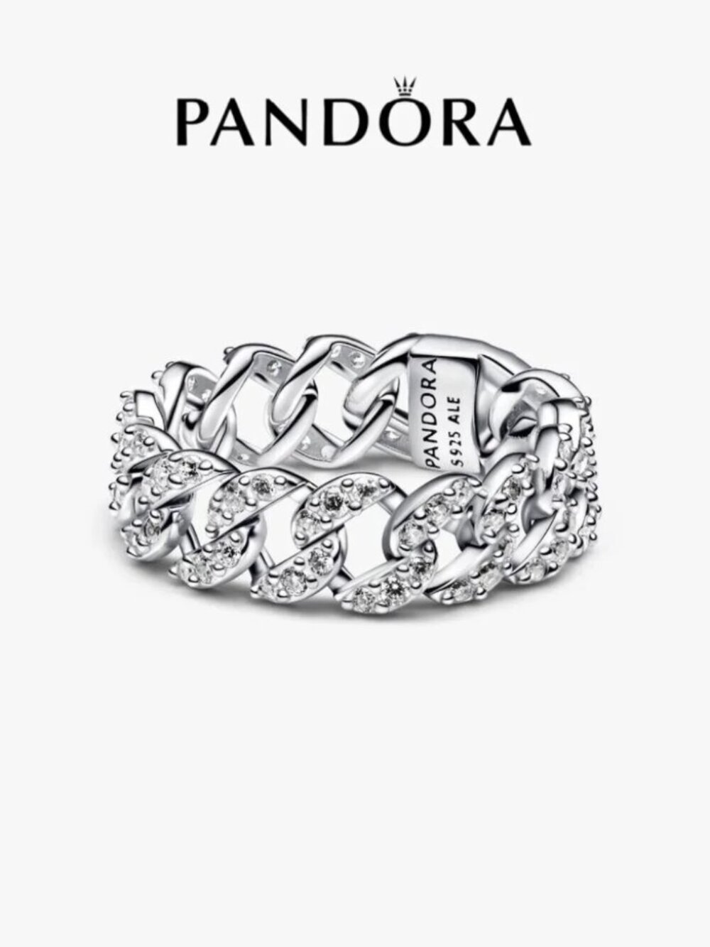 Pandora Pavé Cuban Chain Ring